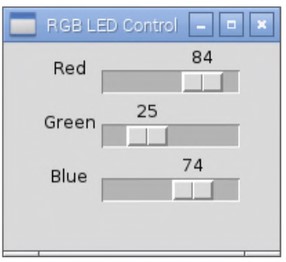 Перемещаем ползунки для изменения цвета RGB-светодиода